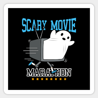 Funny Original Kawaii Scary Running Ghost Cartoon Gift For Ghost Horror Movie Fans Sticker